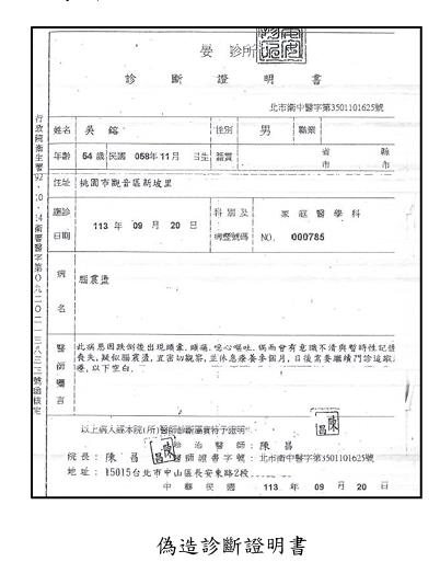 快新聞／北市診所爆偽造！受刑人「食好鬥相報」持假證明逃入監　71歲醫師遭起訴