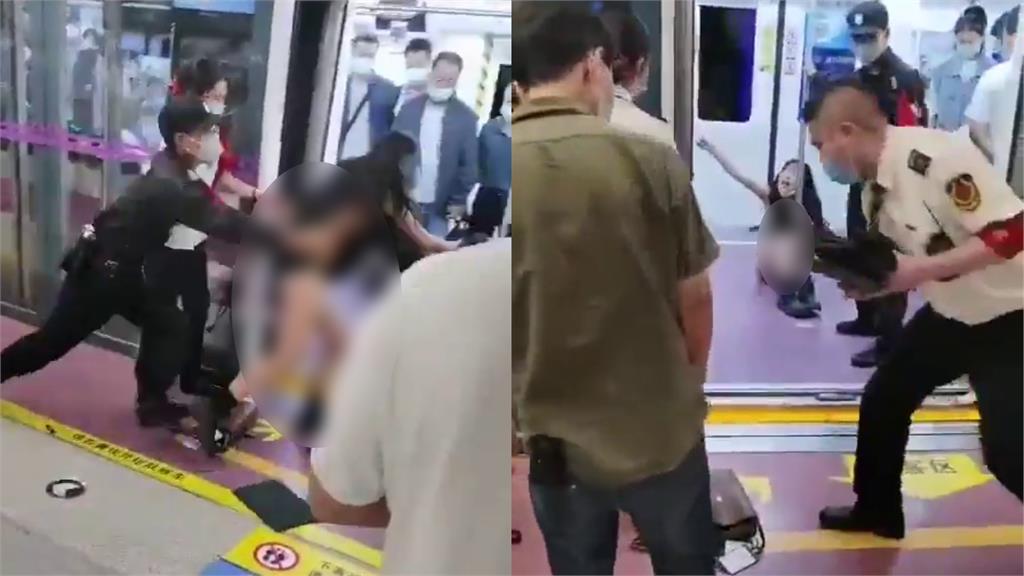 趕人下車動作過當？中國地鐵保全「暴力扒衣女乘客」　網痛批：沒有基本道德