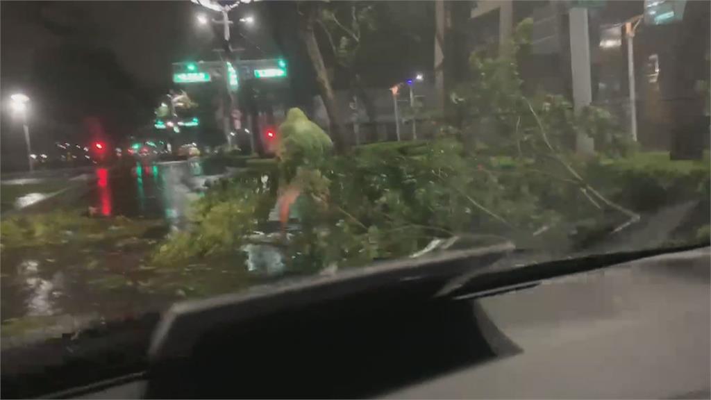 左營二次登陸!「海葵」狂虐高雄整夜 遇滿潮多處淹、路樹壓毀鐵皮屋