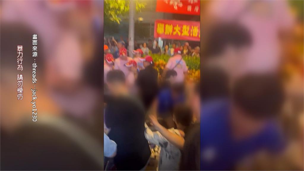 苗栗山邊媽逢甲夜市「三媽合體」 兩信眾疑因搶獻花揮拳互毆