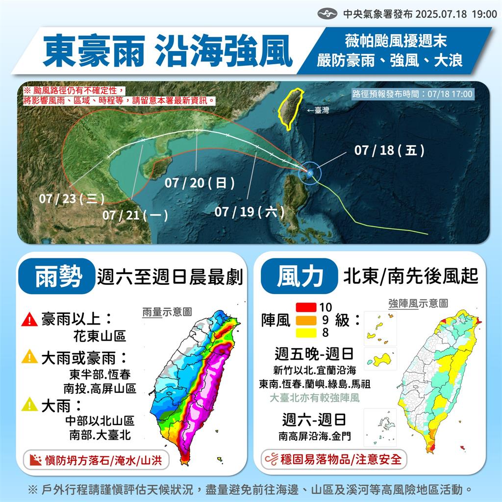 薇帕走向又變「最新路徑曝光」!粉專示警「4地區」:48小時狂風暴雨