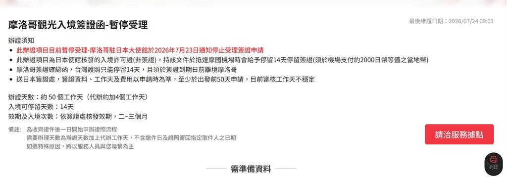 快新聞／摩洛哥簽證暫停受理？