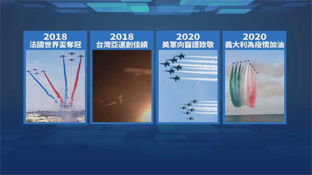 幻象2000伴飛施放熱焰彈 向奧運英雄們致敬