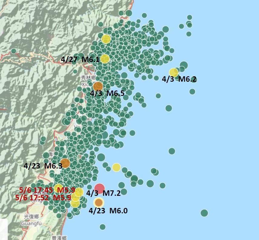 全台有感！7分鐘2起規模5.9地震　郭鎧紋：合計釋放0.7顆原子彈