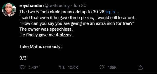 9吋披薩換2個5吋還多賺？他現場秀「πr²」秒打臉老闆