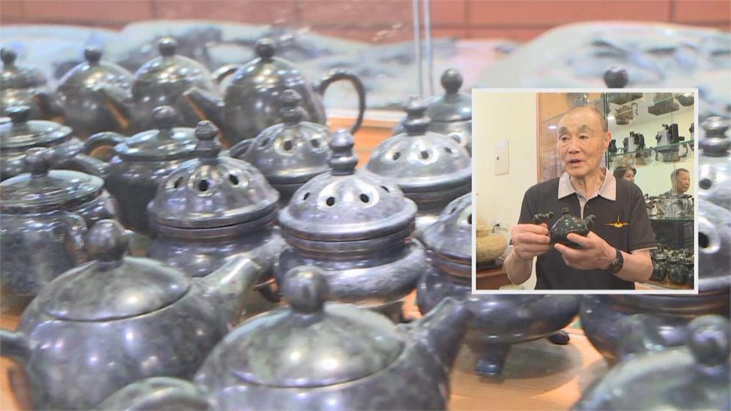 台灣墨玉透光有磁性 藝術家收集製成茶盤當傳家寶