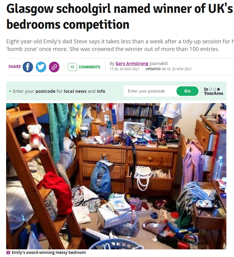 8歲女童贏得「全英最亂房間」大賽！網友看法兩極酸：值得驕傲嗎？
