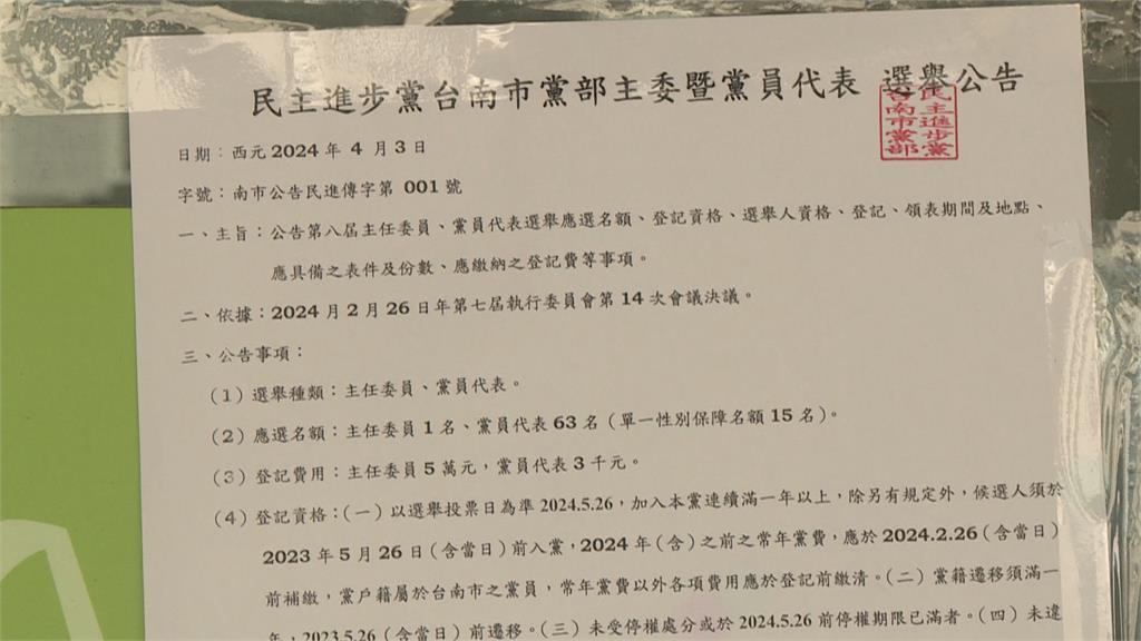 2026前哨戰　台南黨部主委改選　陳亭妃、郭國文較勁