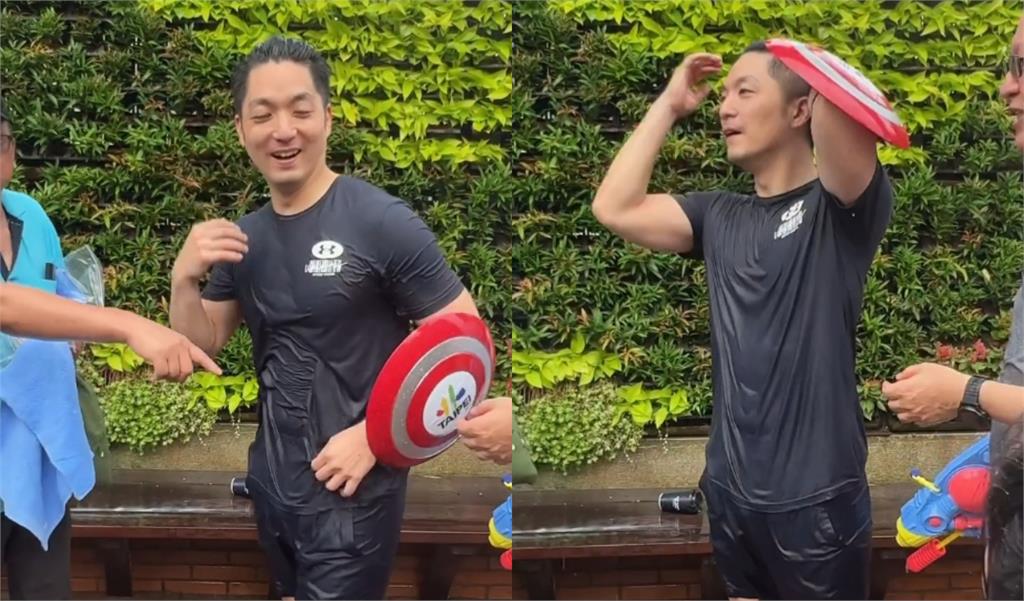 蔣萬安全身濕透「拿水槍噴人」被拍：就是要玩水！網怒灌爆：有去內湖玩嗎？