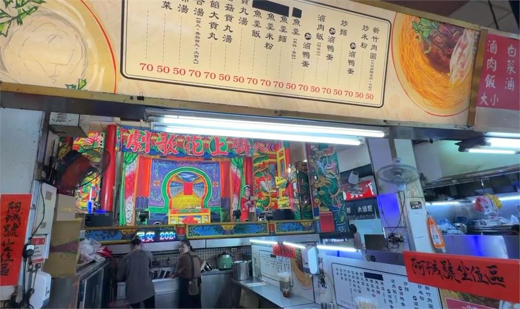 新竹城隍廟酬神好貼心　店招牌「自動升空」不影響表演