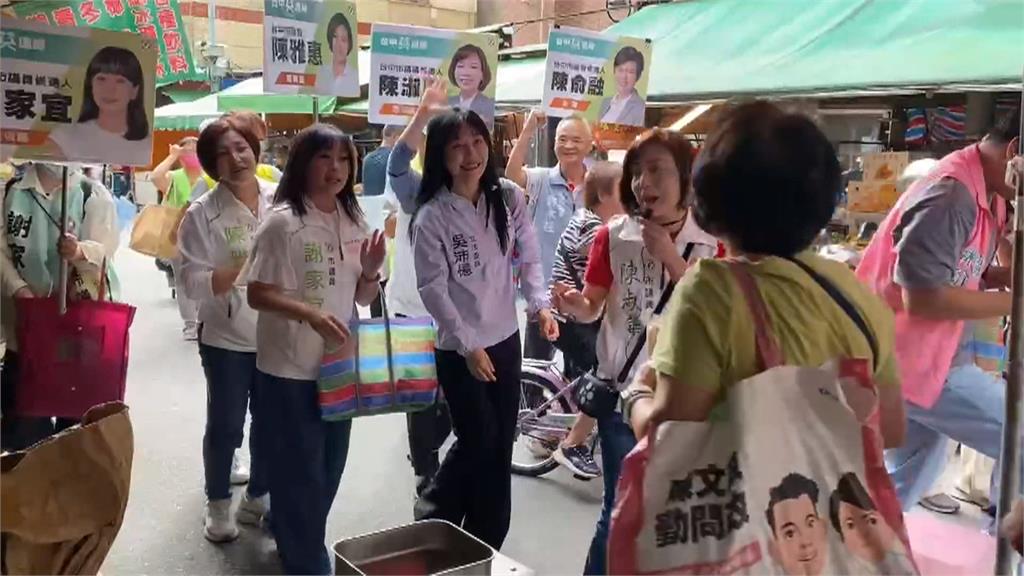吳沛憶大秀「洋流」指甲彩繪　台中議員「女力連線」市場掃街
