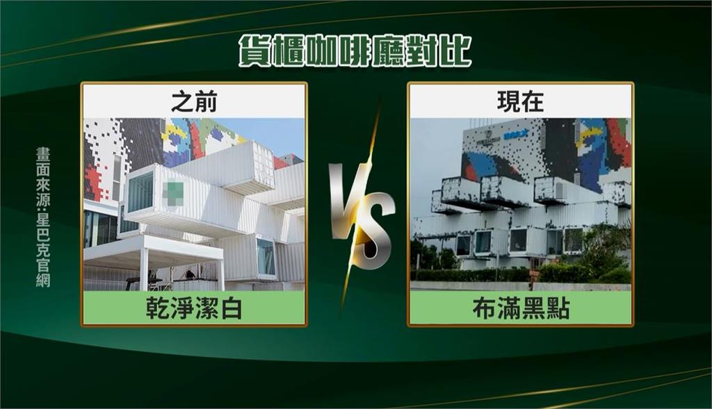 貨櫃咖啡廳出現黑色斑點塗鴉 民眾:好像101忠狗