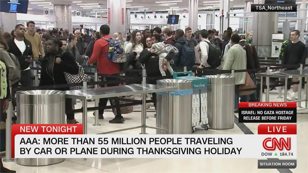 美國出現20年來最大「感恩節」出遊潮　機場已破紀錄　出現200多萬旅客