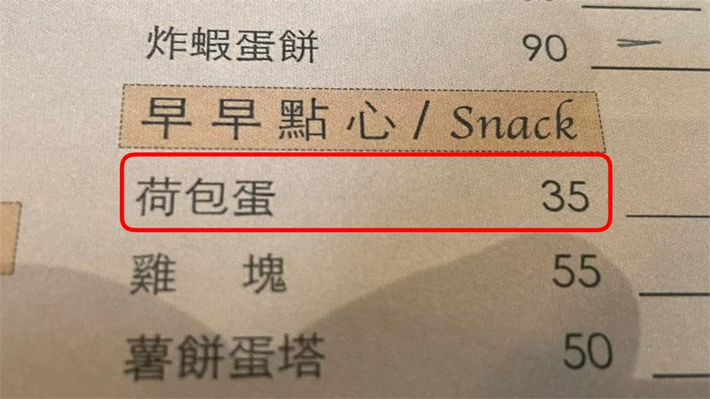 鑲金的點心?林口早餐店荷包蛋「1份35元」 網紅愣了:只會點一次!