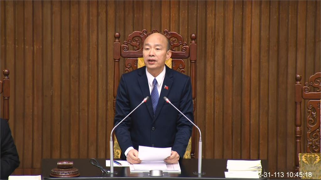 韓國瑜又要下台?民進黨團下週再提「立法院長改選案」吳思瑤發聲了