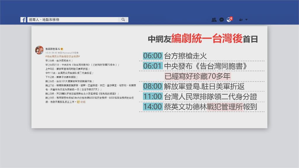 中媒稱台灣民眾囤求生物資還曝「統一台灣首日行程」　名嘴：自High行徑很無知