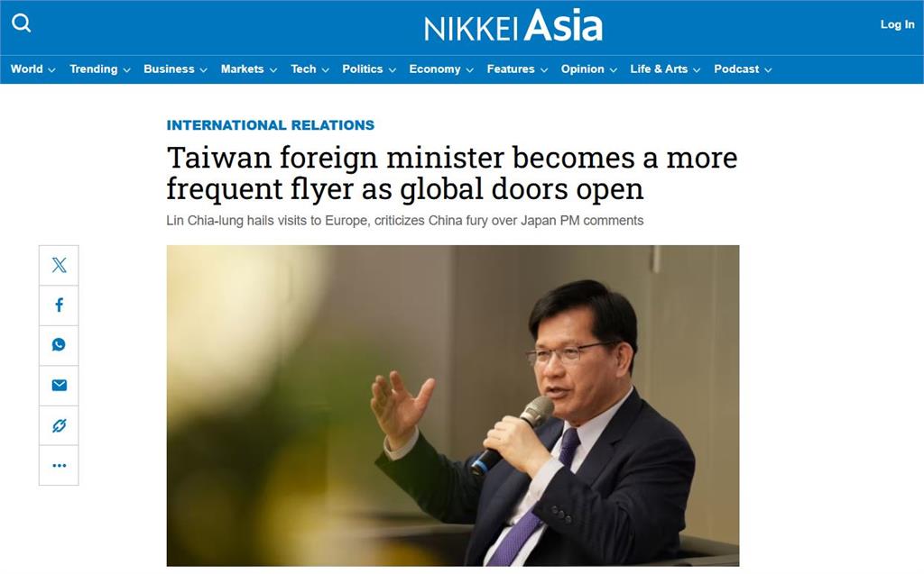 快新聞/密赴巴黎!林佳龍上任迄今已訪10國 日媒讚:台灣外長成空中飛人