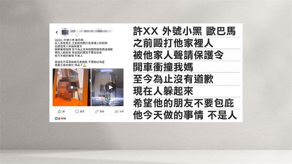 台中男開車兩度衝撞鄰居還下車踹人 家屬痛批「不是人」
