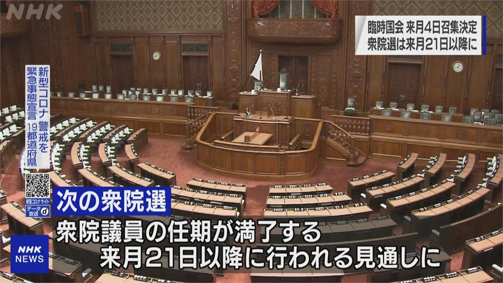 日本10/4臨時國會選新首相　國會大選確定延到10/21之後