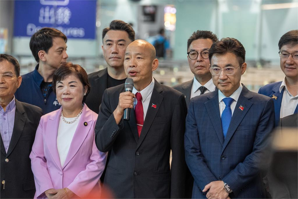 快新聞／率朝野立委赴美拚國會外交！韓國瑜揭四大目標　江啟臣親送神秘小禮