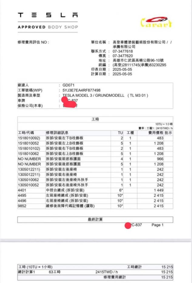 國小女童翻水遭索賠4萬 特斯拉司機給出「估價單」網酸:你應該買船