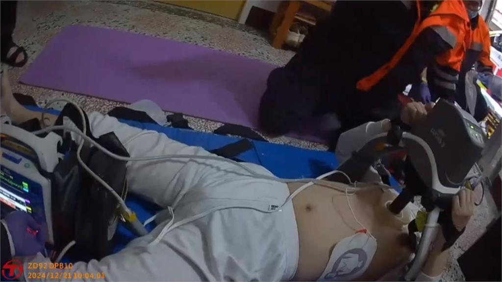 男心肌梗塞十秒吸一口氣「瀕死呼吸」 救護人員不間斷CPR+電擊7次成功救命