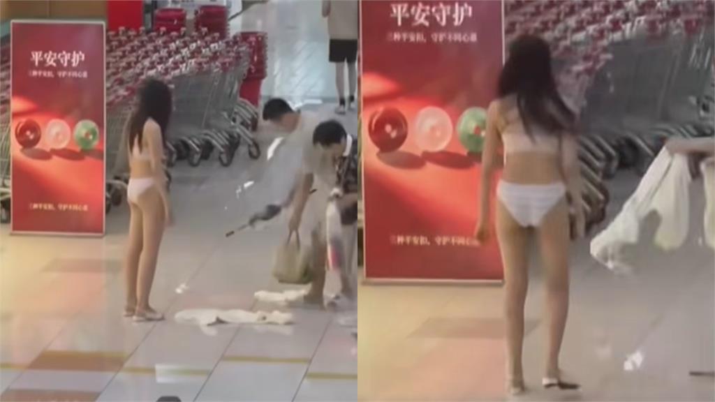 正妹賣場突暴走！當眾脫到「只剩內衣褲」失控畫面曝光… 老司機歪樓：身材很好