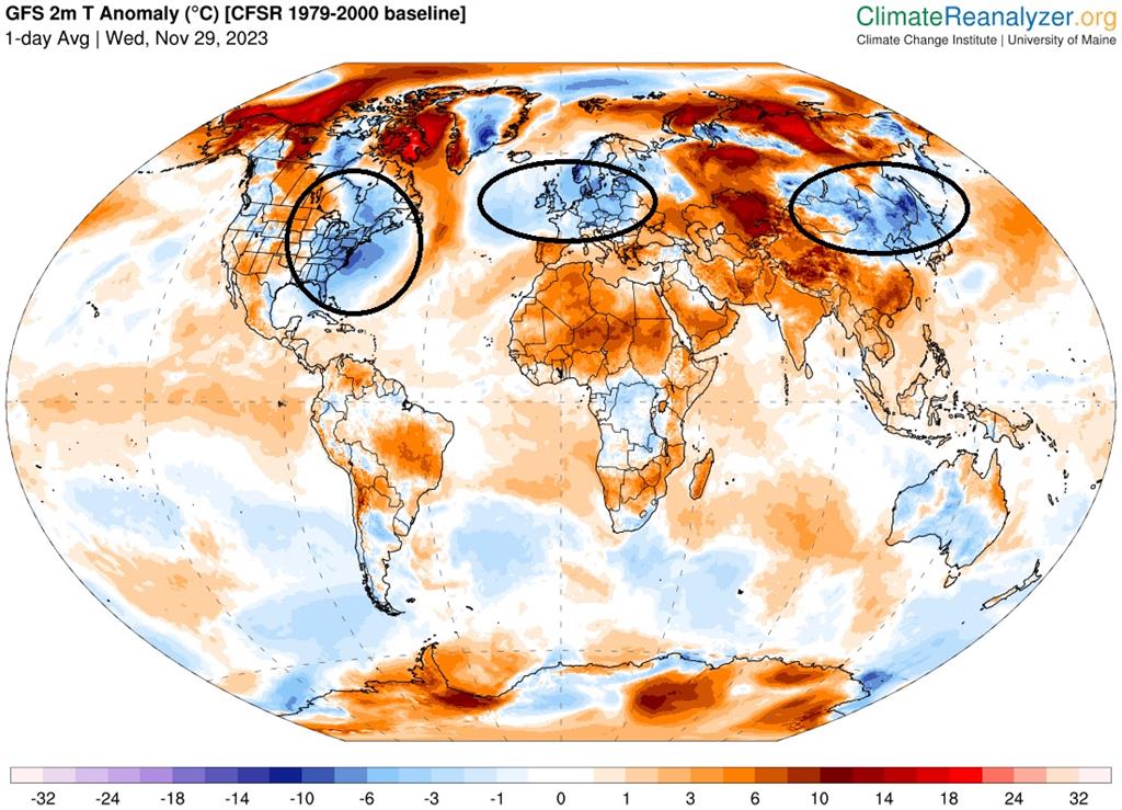全球3股冷空氣下不來！鄭明典PO「一圖」：這月起日均溫幾乎天天破紀錄