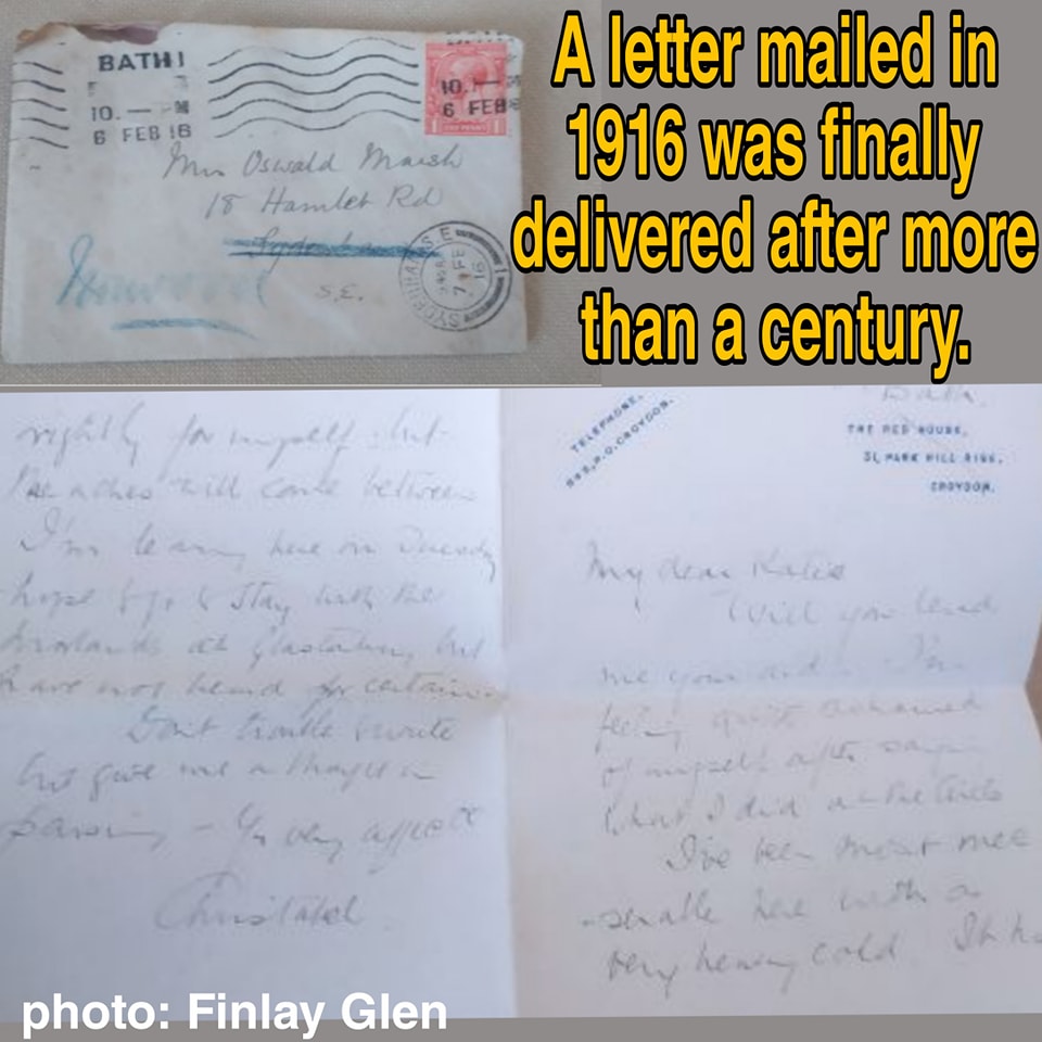這封信看起來不單純！他見「郵票怪怪的」竟來自1916年「一戰時期」