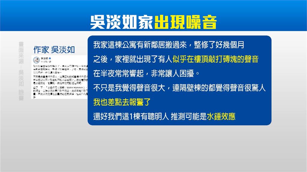 吳淡如家「半夜頂樓傳敲磚聲」　10秒狂敲13下真相曝光