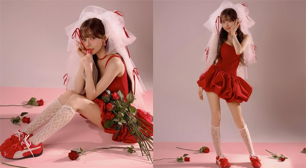 情人節限定「紅裙娃娃」竟是林襄!神秘角度「起伏炸裂0縮水」網震撼:天吶