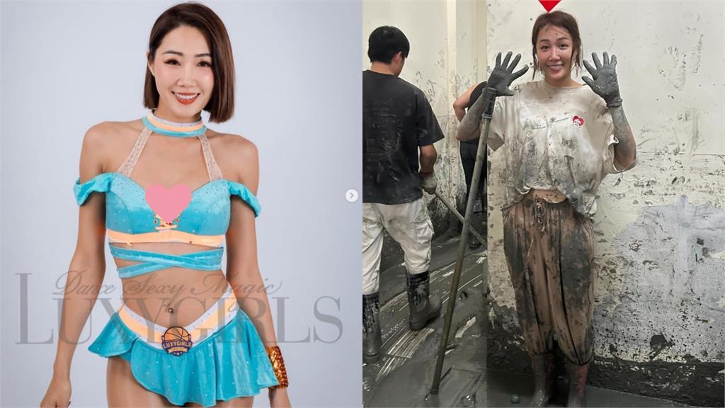 啦啦隊女神災區「泡泥濘狂鏟1天」　曝「衣褲全染黑」獲網讚：人美心善！