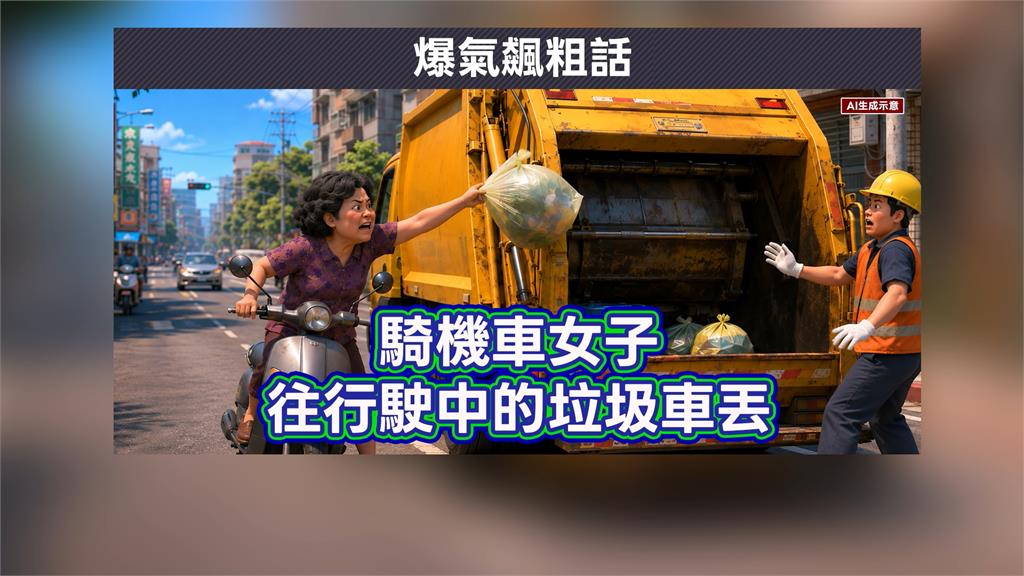 朝行駛中垃圾車丟垃圾遭阻　桃園女子怒嗆清潔員爆口角
