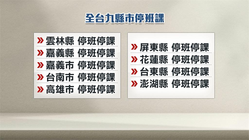 楊柳逼近「9縣市停班停課」　台鐵週三午前部分列車停駛