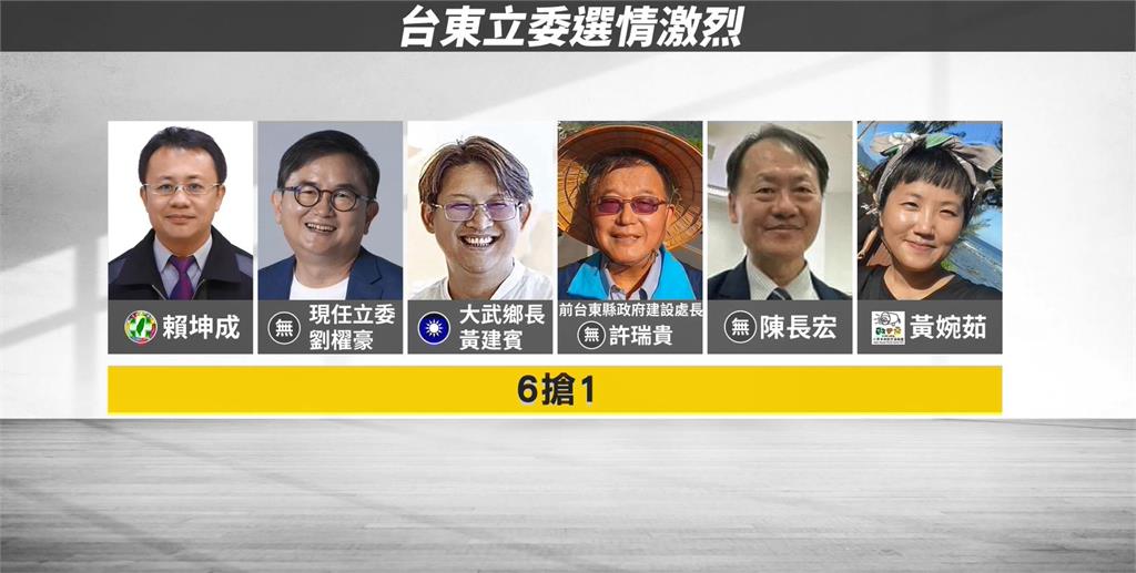 台灣選舉史上最多人參選 台東立委形成「6搶1」局面