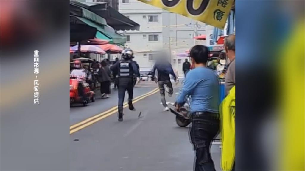 第三橫街市場如拍警匪片！嫌犯往哪跑？　婆婆媽媽直擊驚險畫面