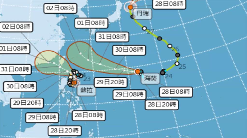 中颱「蘇拉」最快今晚發布海警　颱風「海葵」形成恐產生藤原效應