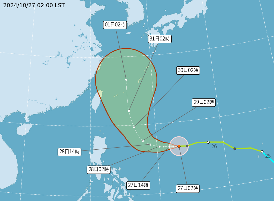 快新聞／輕颱「康芮」將逐漸北轉　週三起北部、東北部防大雨