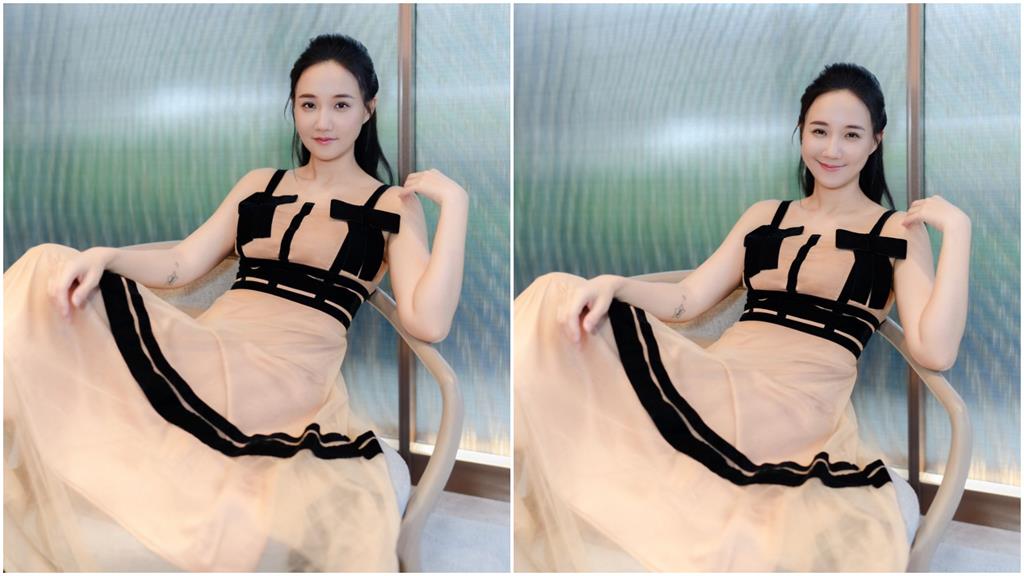 47歲何妤玟「上下全裸色」只剩黑線!「大蝴蝶遮重點」內層透光…粉弱喊:沒了