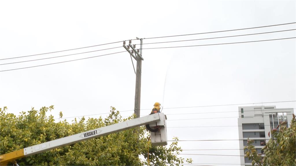 避免鹽塵害導致停電 台中海線頂強風洗「礙子」