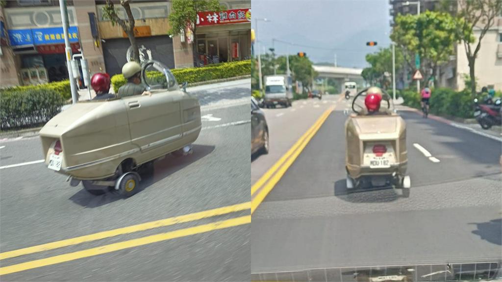 街頭驚見「米黃色科技感暴改車」!蝦趴阿公載阿嬤兜風網笑:圓青春夢