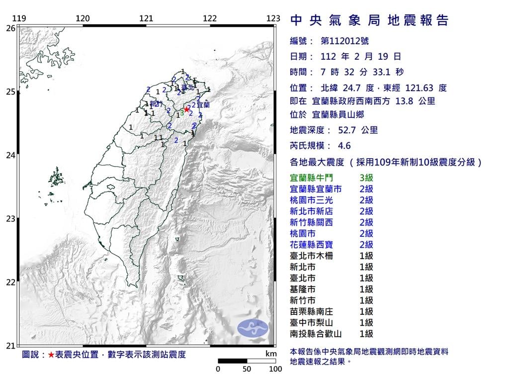 快新聞／宜蘭員山今晨規模4.6地震　氣象局曝成因