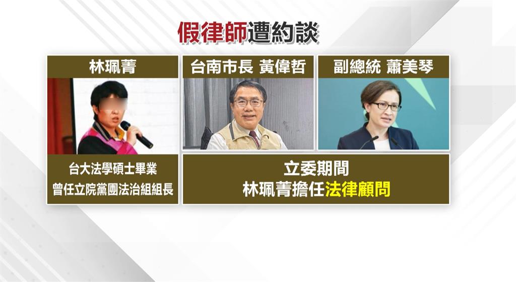 曾任蕭美琴.黃偉哲法律顧問 林珮菁涉假冒律師遭移送