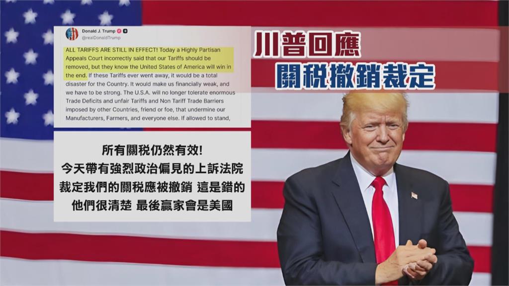 對等關稅被判違法! 川普急發文:所有關稅仍有效