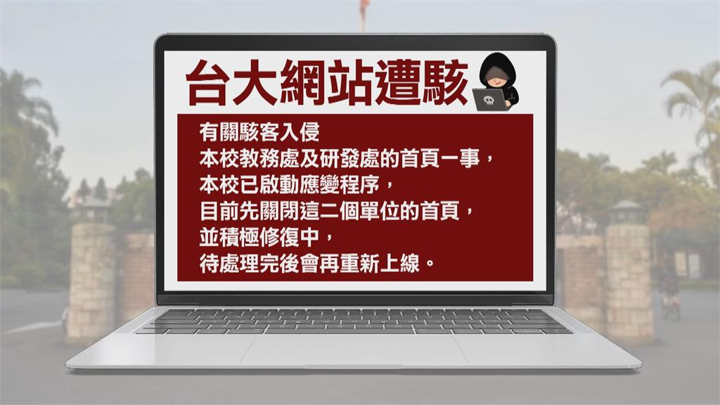 台大官網疑疑駭　紅紅「一個中國」截圖入侵