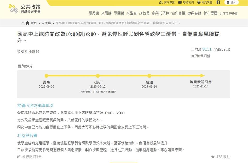 國高中生每天睡不飽！有人提議改10點上課 附議破9千人
