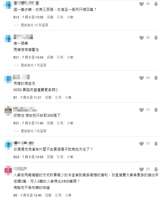 靠0050配息退休可行？他精算月領4萬「要抱300張」遭網狂酸：你認真嗎