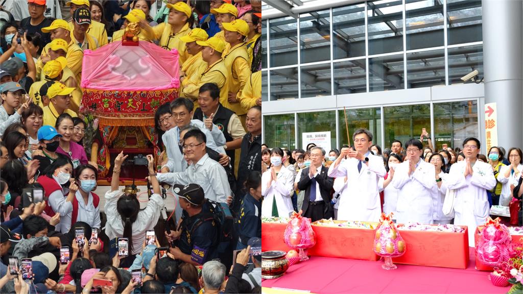 白沙屯媽祖「粉紅超跑」衝亞東醫院賜福!醫護英雄為病患祈福…超暖畫面曝