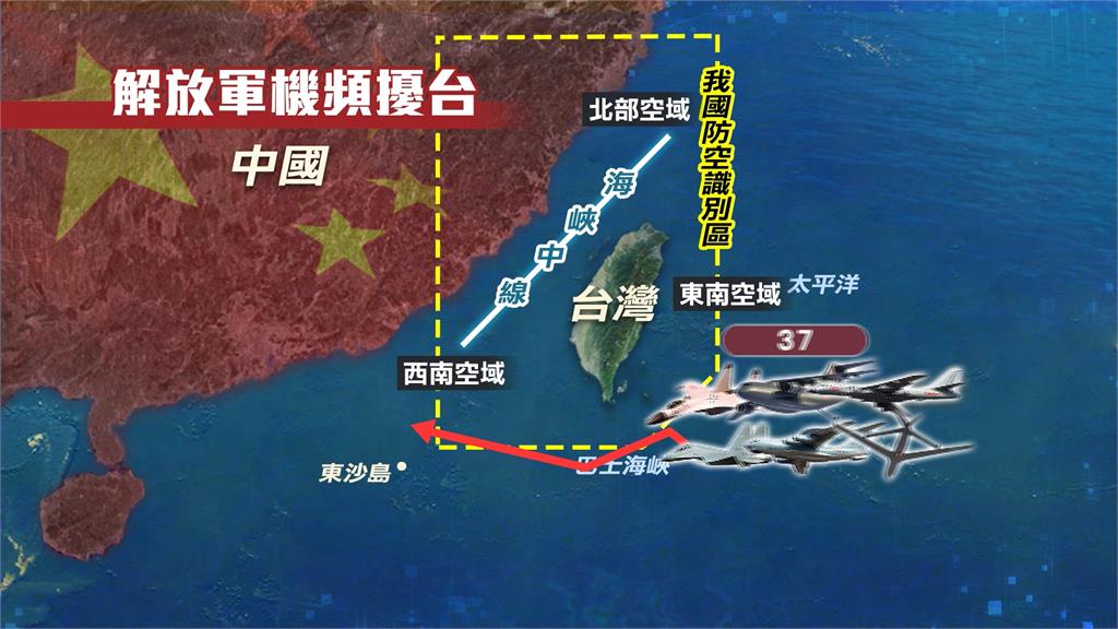 中37架軍機闖我ADIZ 國軍戰機啟動驅離、防空飛彈跟監