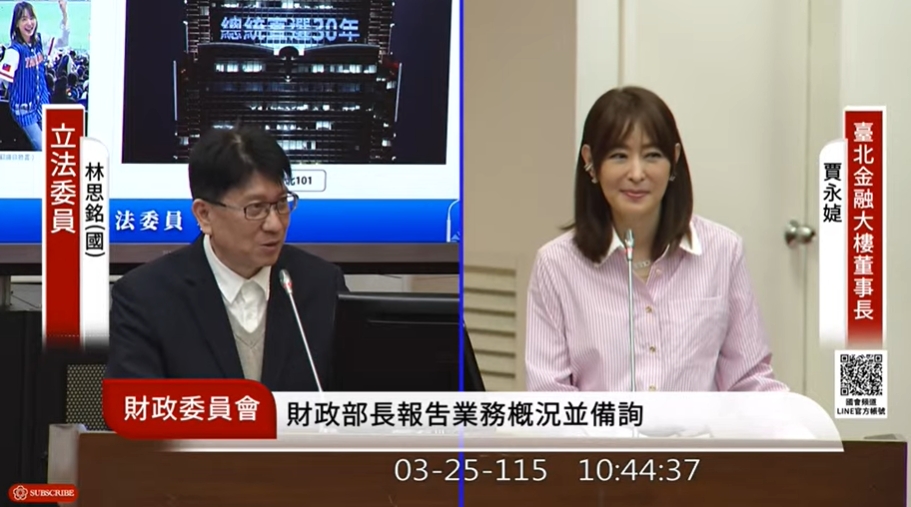 林思銘直球質詢「會選台北市長」嗎？賈永婕「1句話」正面回應…